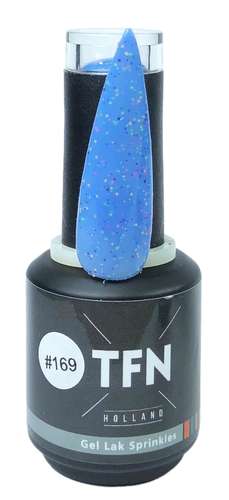 TFN Gellak Sprinkles 169 Blauw met Roze Spikkels