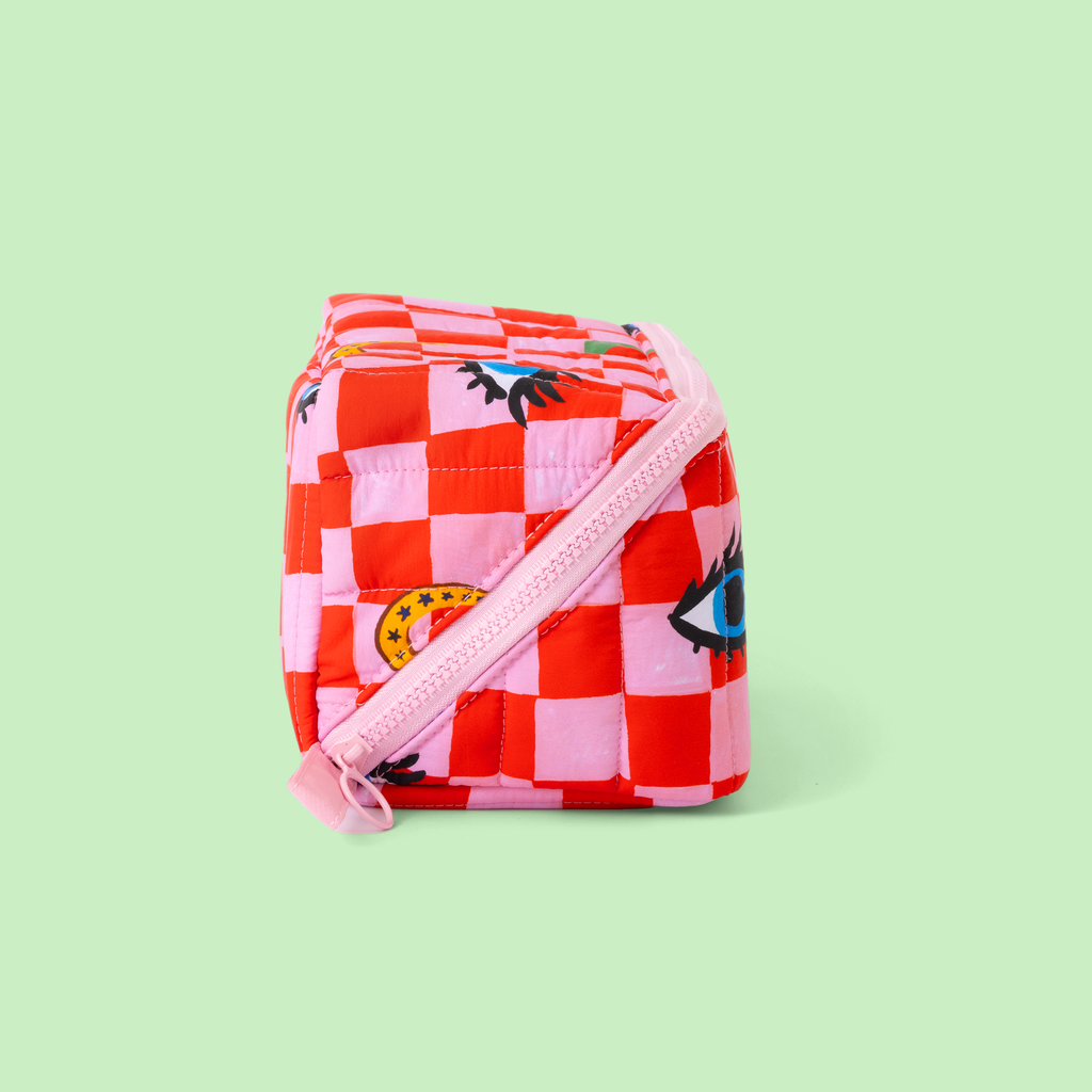 Eleanor Bowmer - Checker Icons Plat Liggende Toilettas Etui