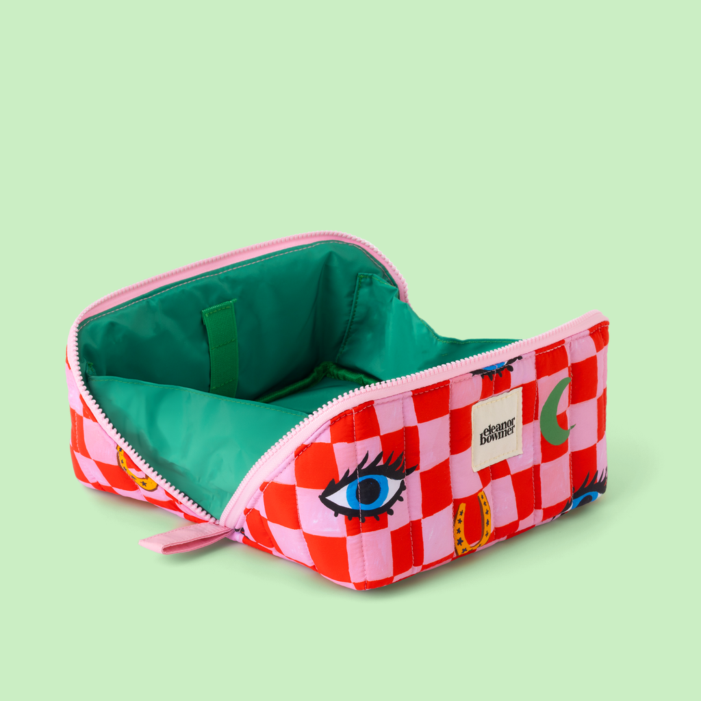 Eleanor Bowmer - Checker Icons Plat Liggende Toilettas Etui