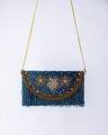 Pria Handmade - Beaded Bag Superster Fringe Denim Schoudertas