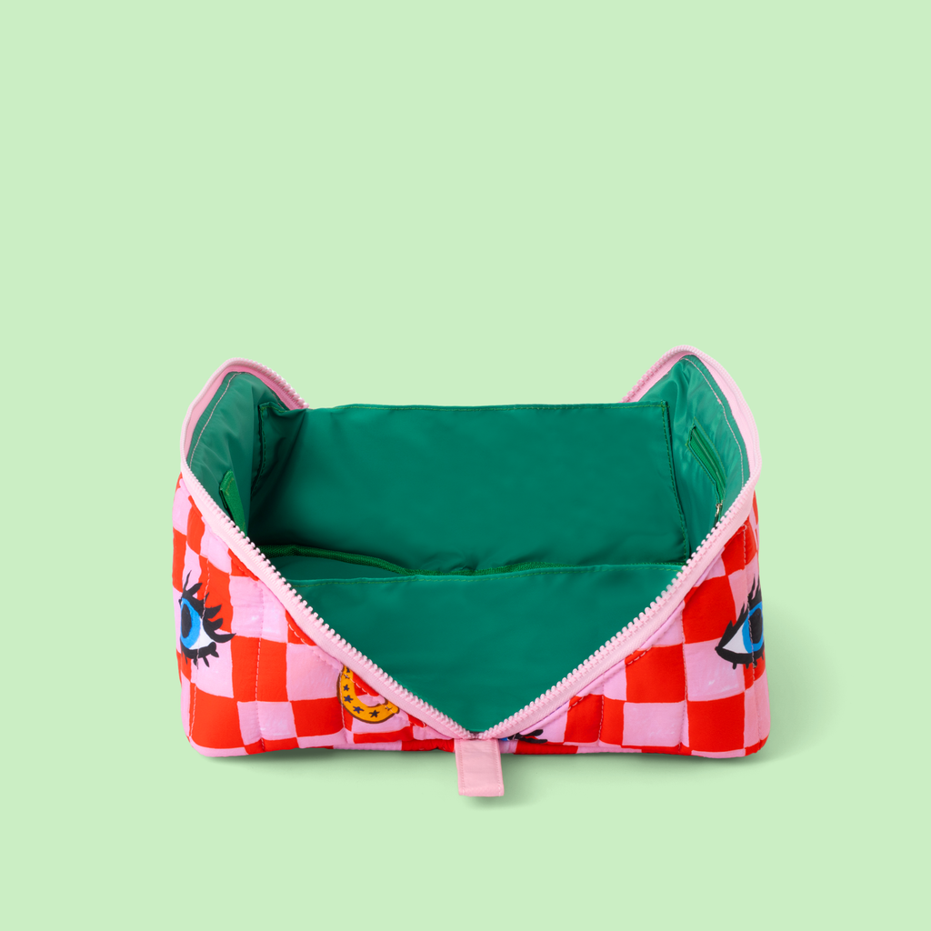 Eleanor Bowmer - Checker Icons Plat Liggende Toilettas Etui