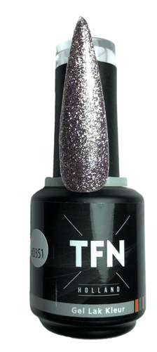 TFN Gellak D351 Zilver Champagne met Lila Glitter
