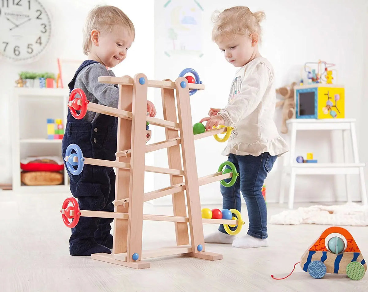 Houten knikkerbaan
