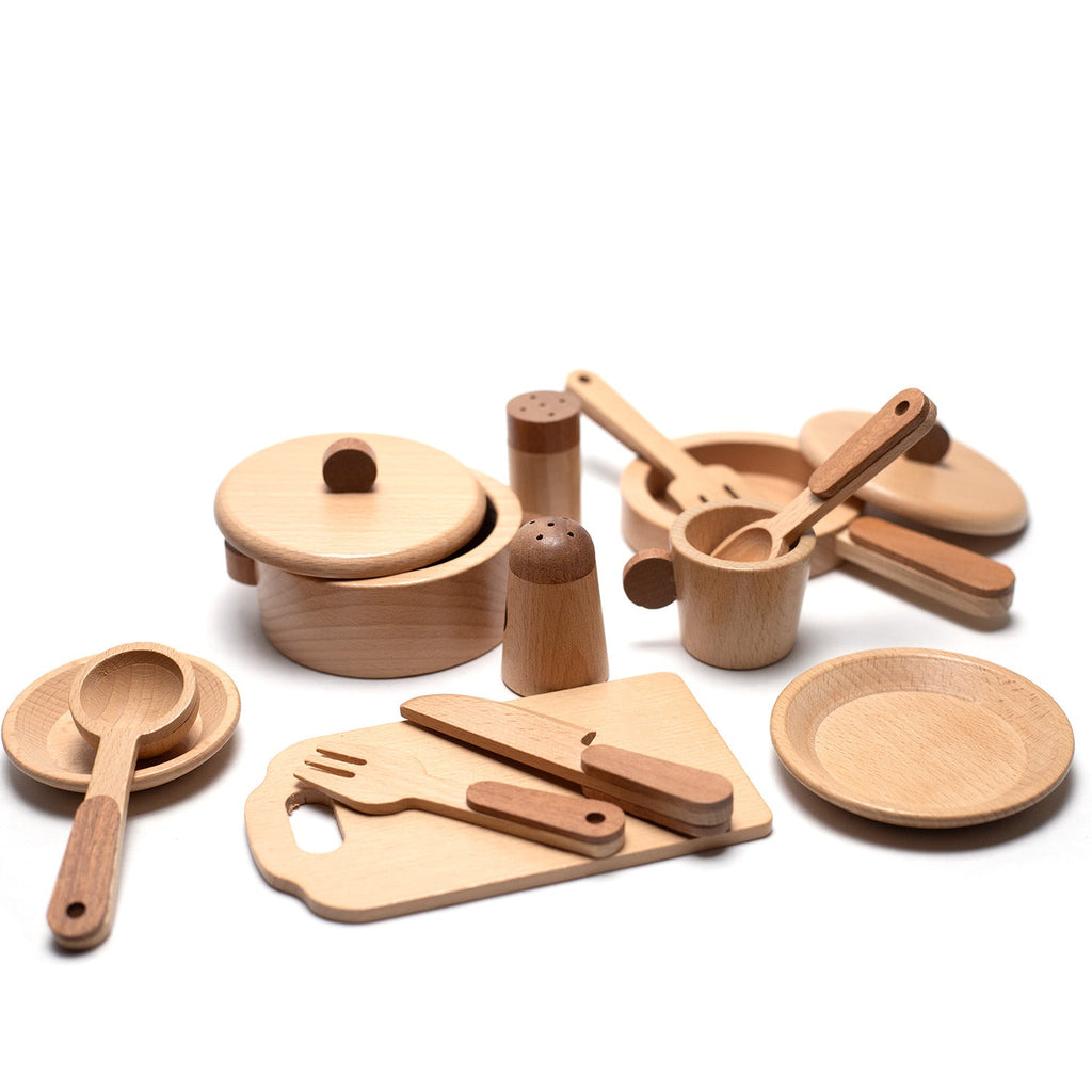Houten speelgoed – Kookset/eetset – montessori – open einde speelgoed