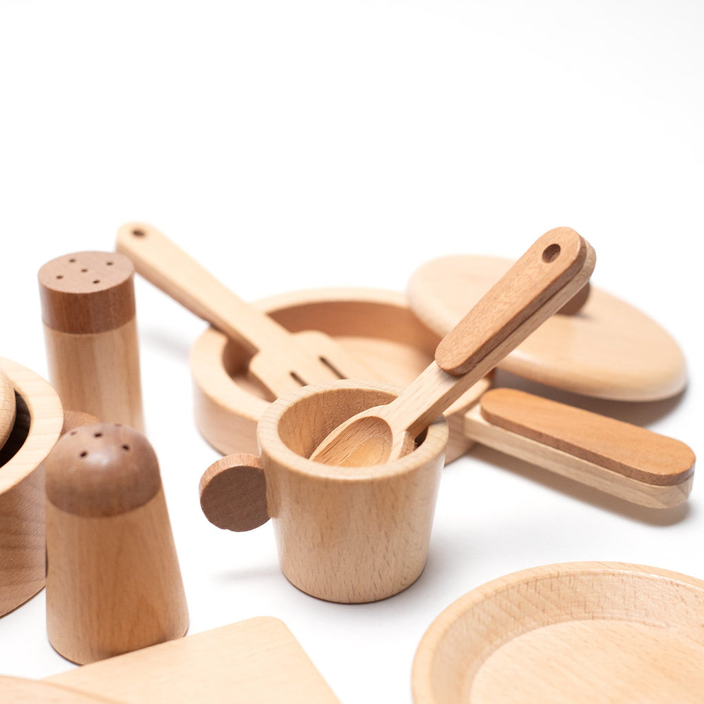 Houten speelgoed – Kookset/eetset – montessori – open einde speelgoed