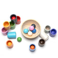Houten speelgoed kopjes en ballen set – montessori – open einde speelgoed