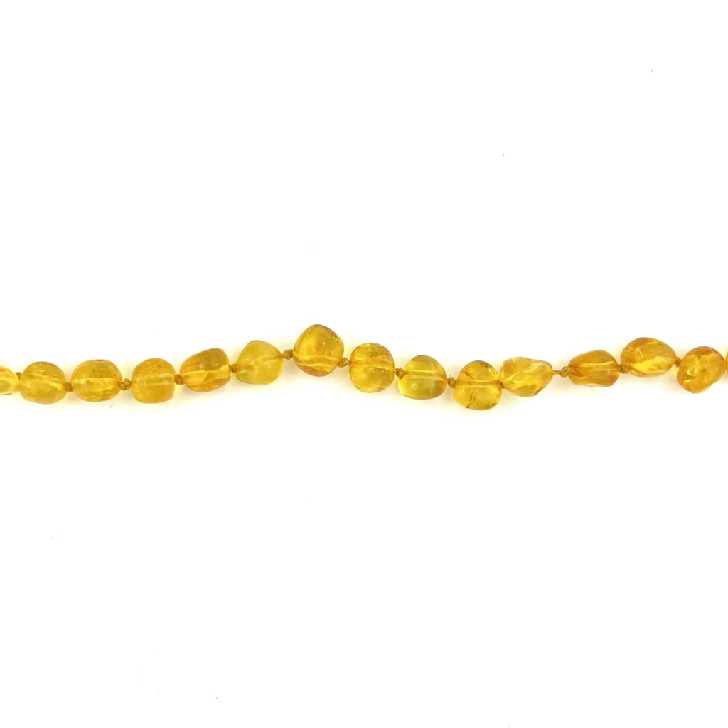 Barnsteen ketting – citroen ronde kraaltjes – 33 cm