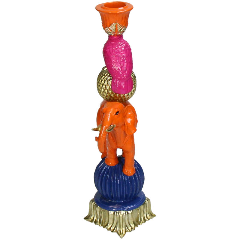 Candleholder - Orange Elephant bird ↑ 26 cm