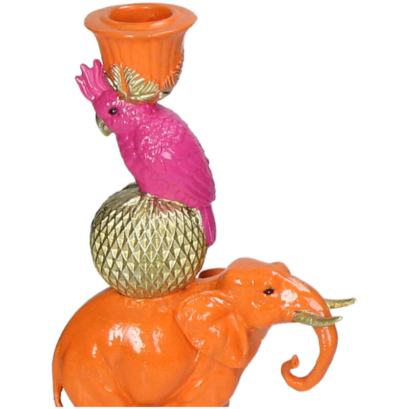 Candleholder - Orange Elephant bird ↑ 26 cm