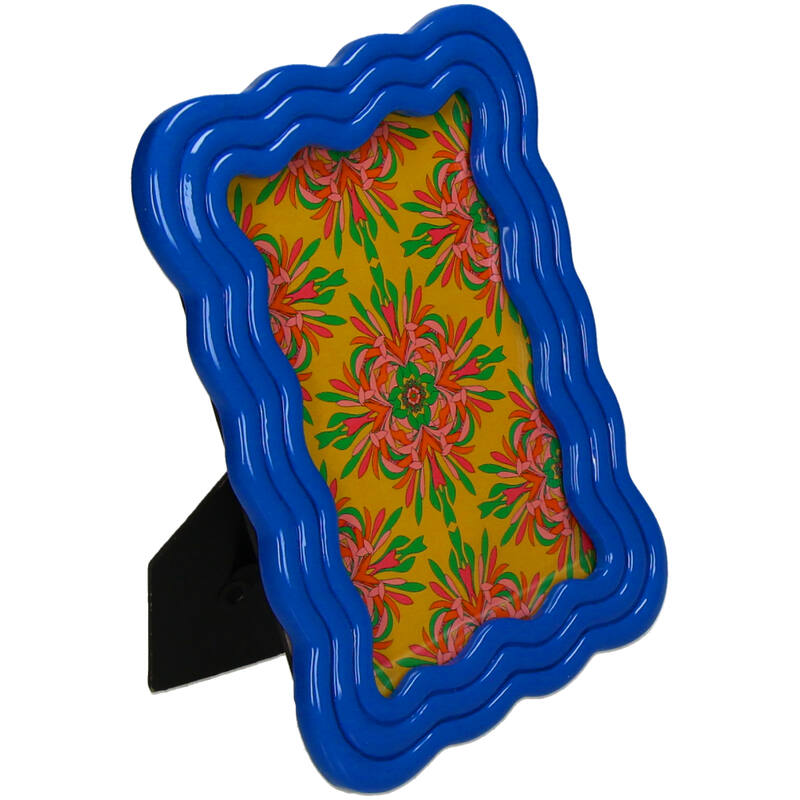 Curved Photo Frame Polyresin - Blue