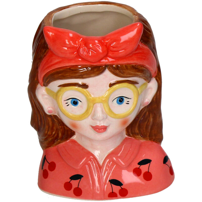 Bobbi bloempot met gezicht – meerkleurig – 10,5 cm