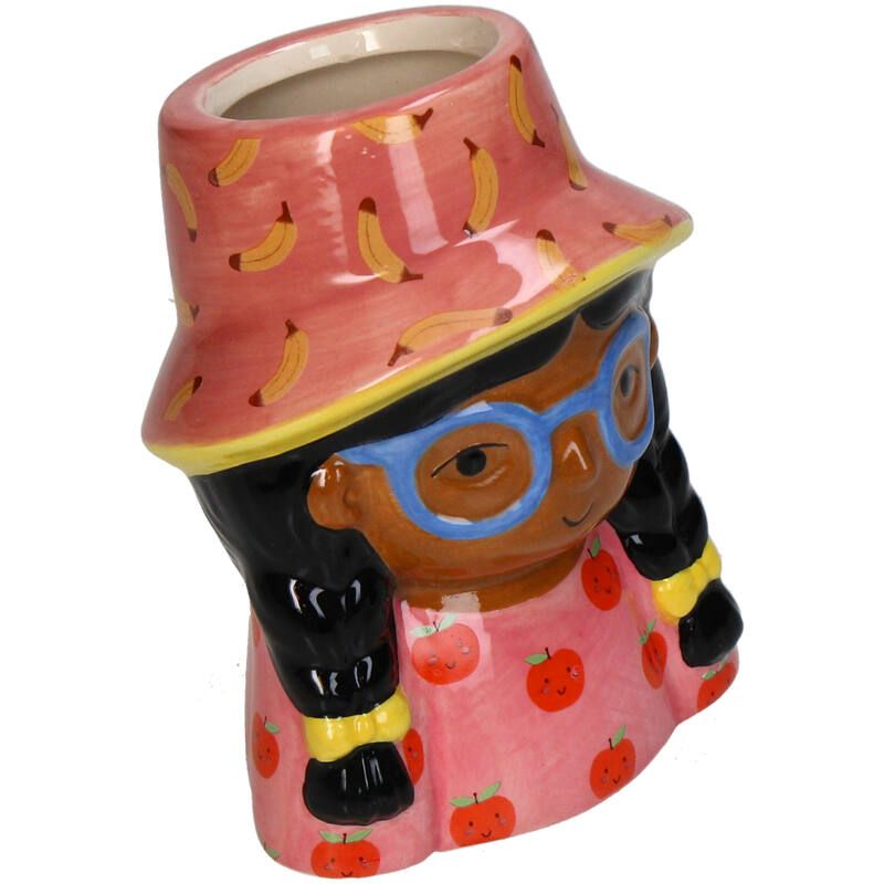 Mini Flower Pot Multi Color – Mini Jill - ↑ 10.2 cm - Face Head