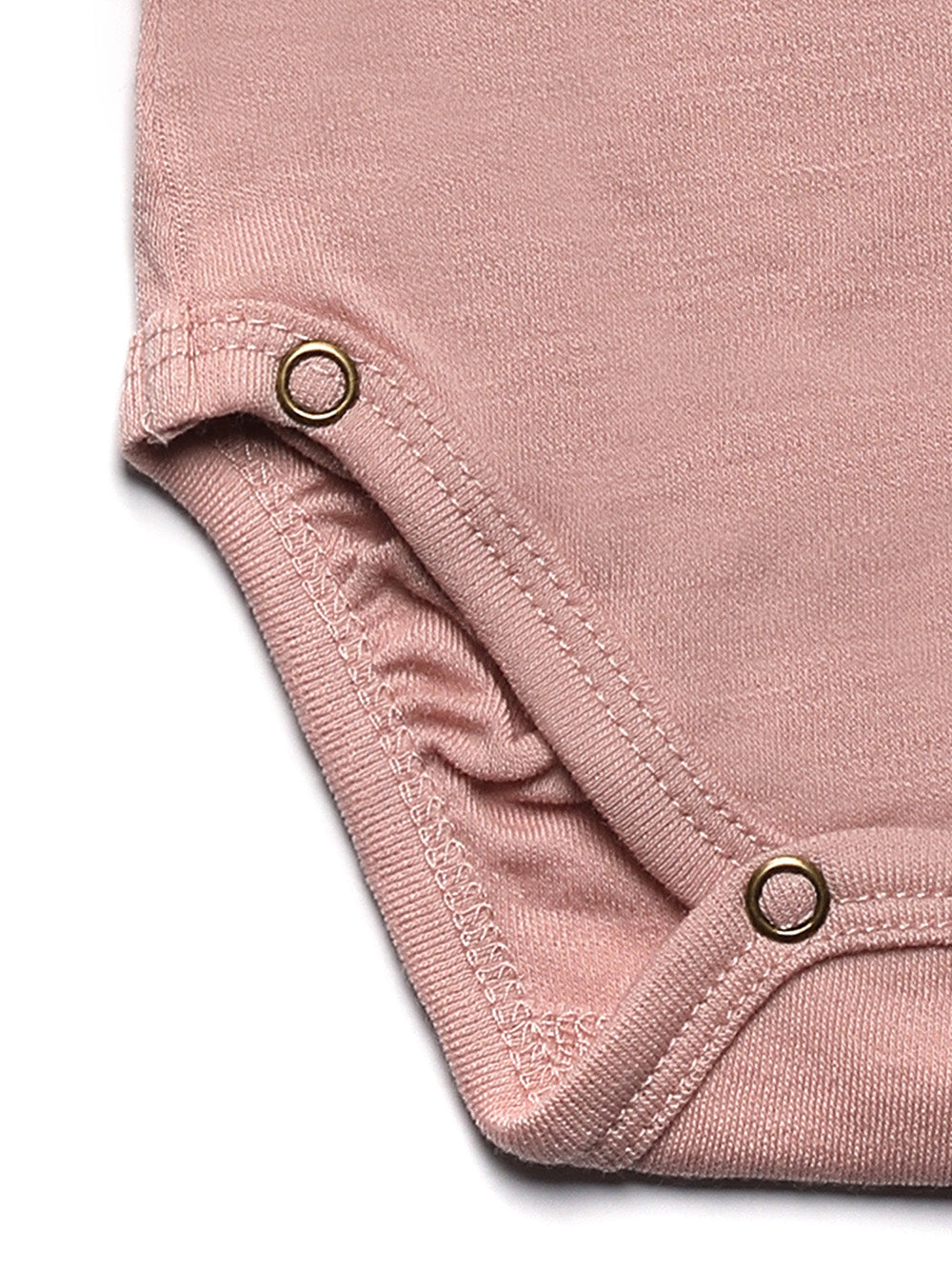 Wollen overslagromper korte mouw – merinowol – Misty Rose