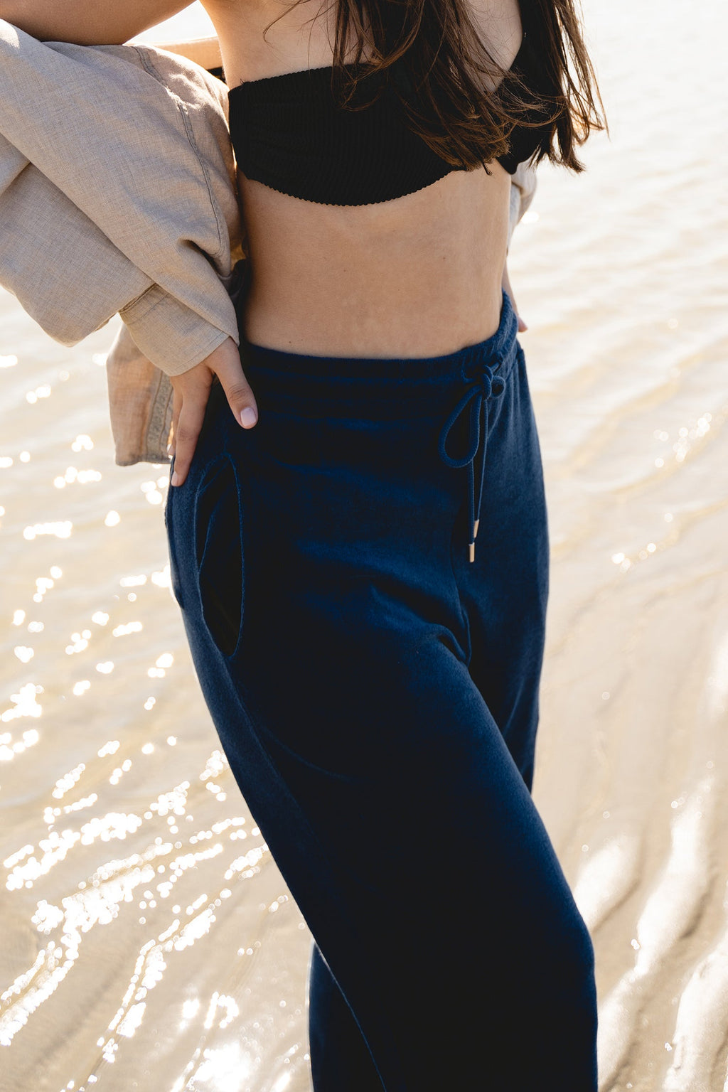 Unisex Meditation Terry Pants Navy