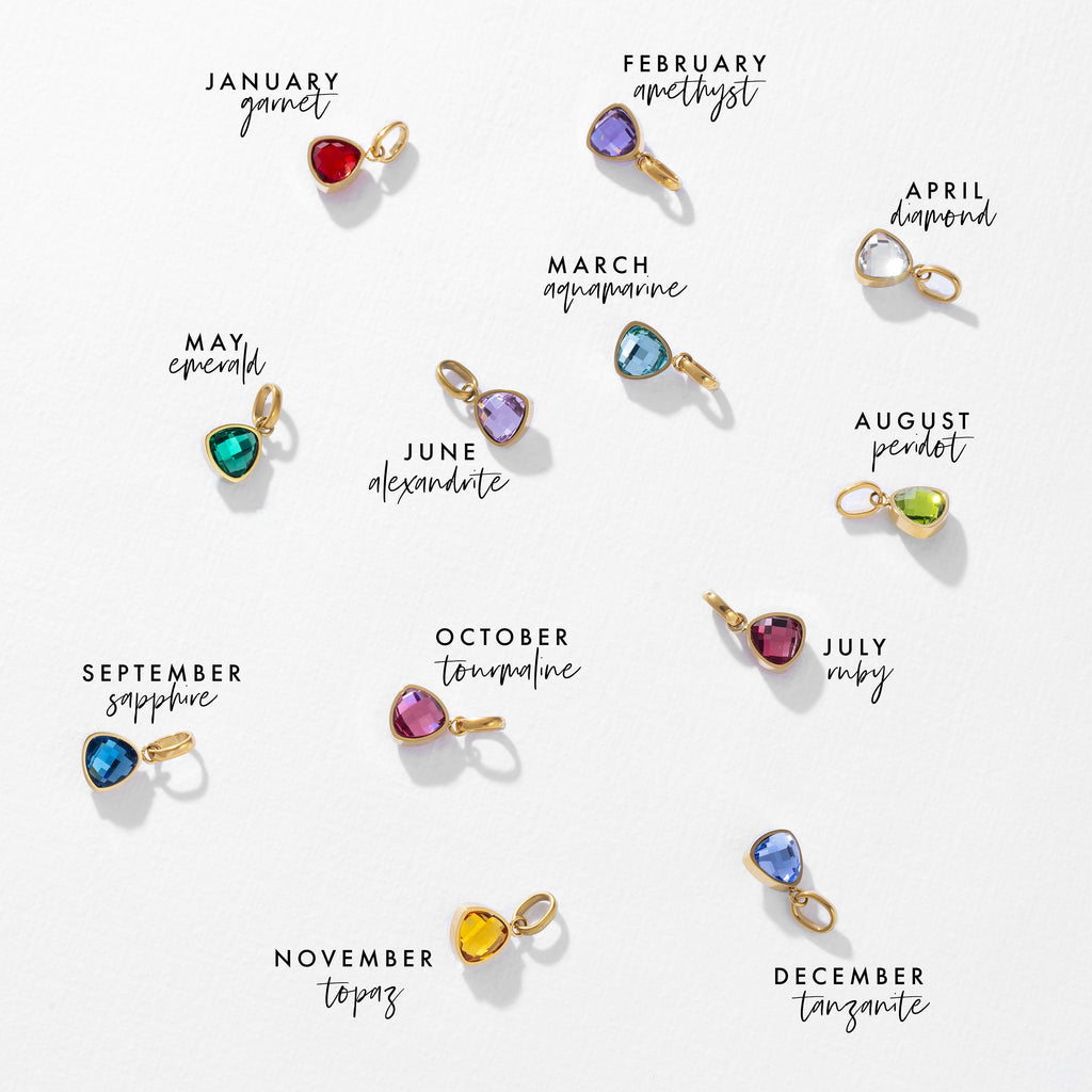 Letter & birthstone bracelet gold