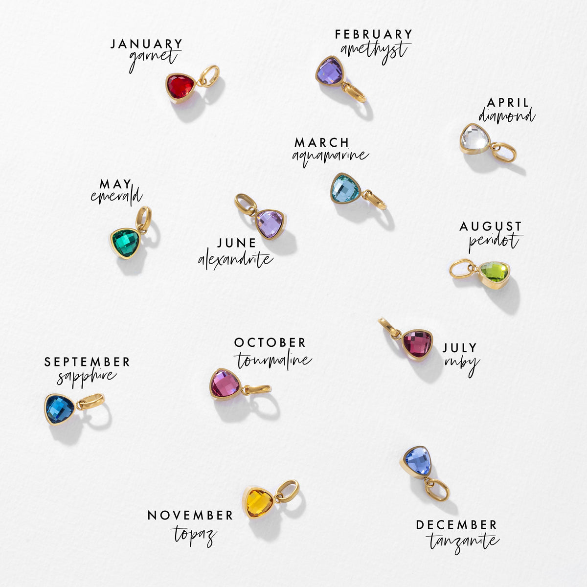 Letter & birthstone bracelet gold