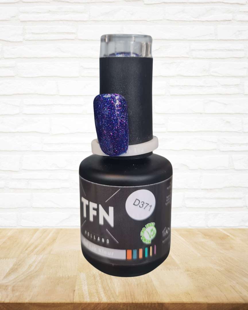 TFN Gellak D371 Blauw met Paarse Glitter Noorderlicht Collectie