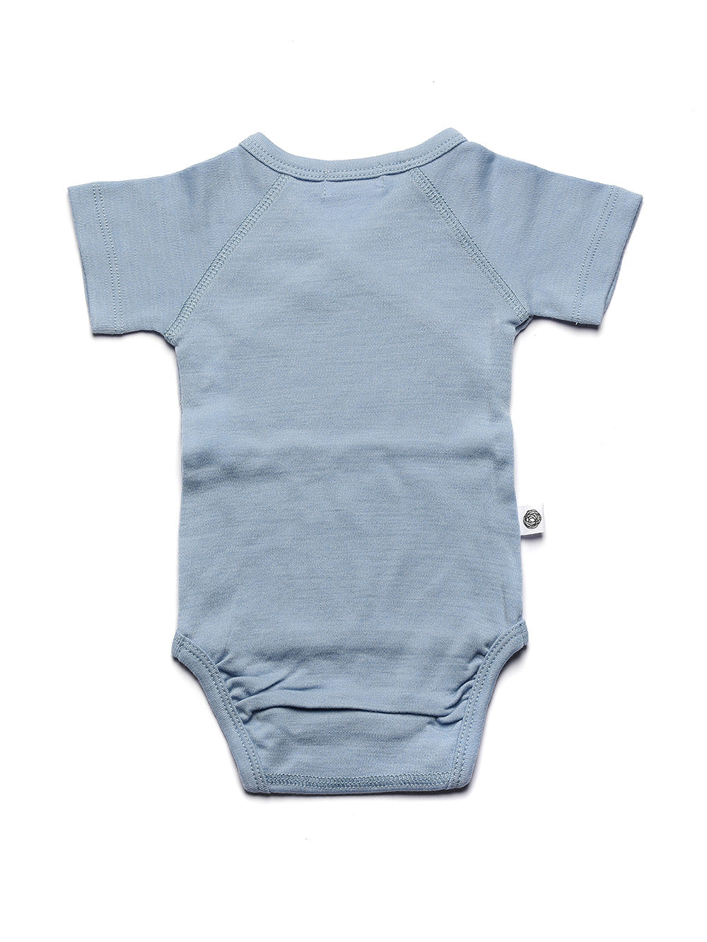 Wollen overslagromper korte mouw – merinowol – Blue Fog