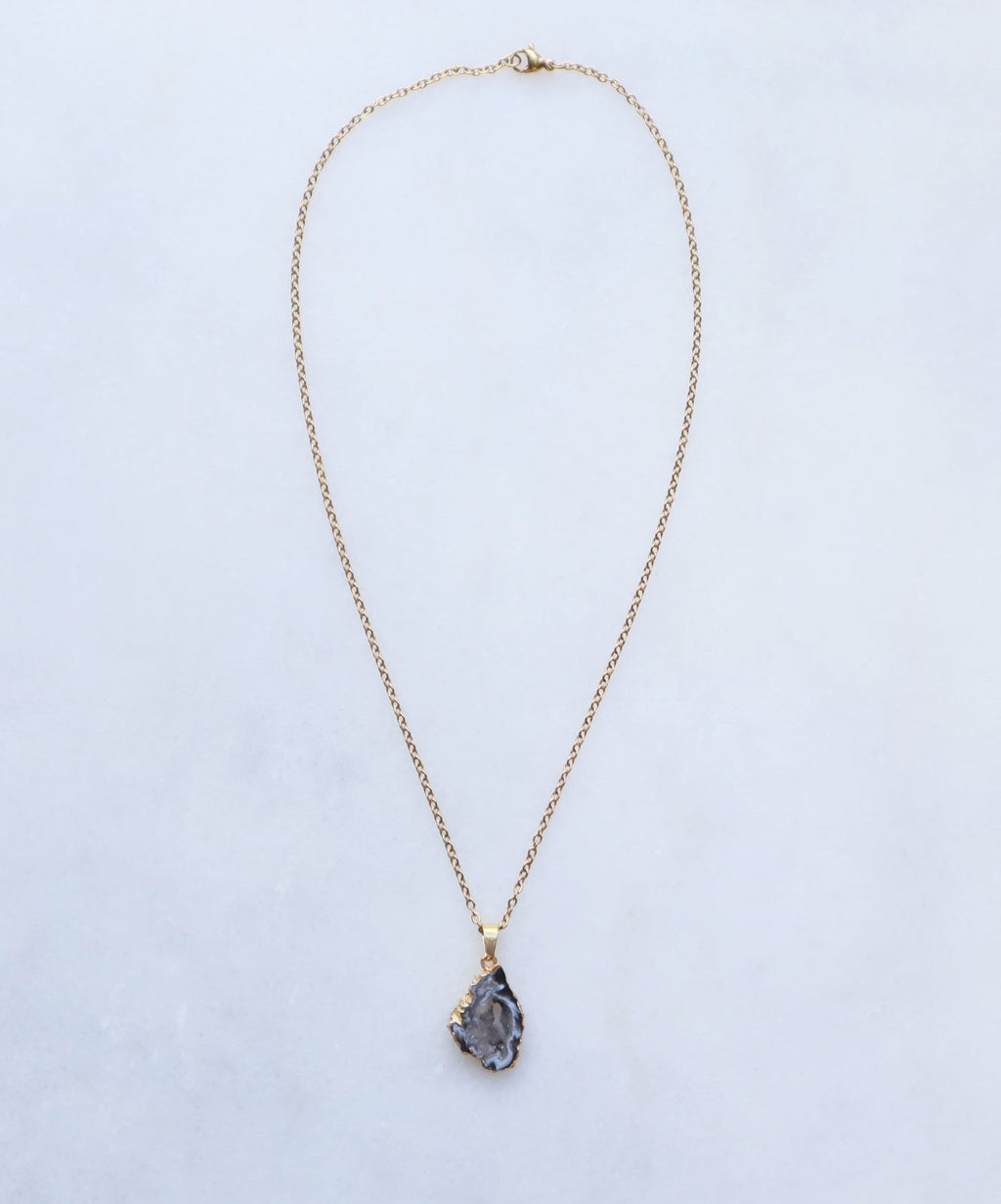 Agate Geode Necklace for Balance & Focus