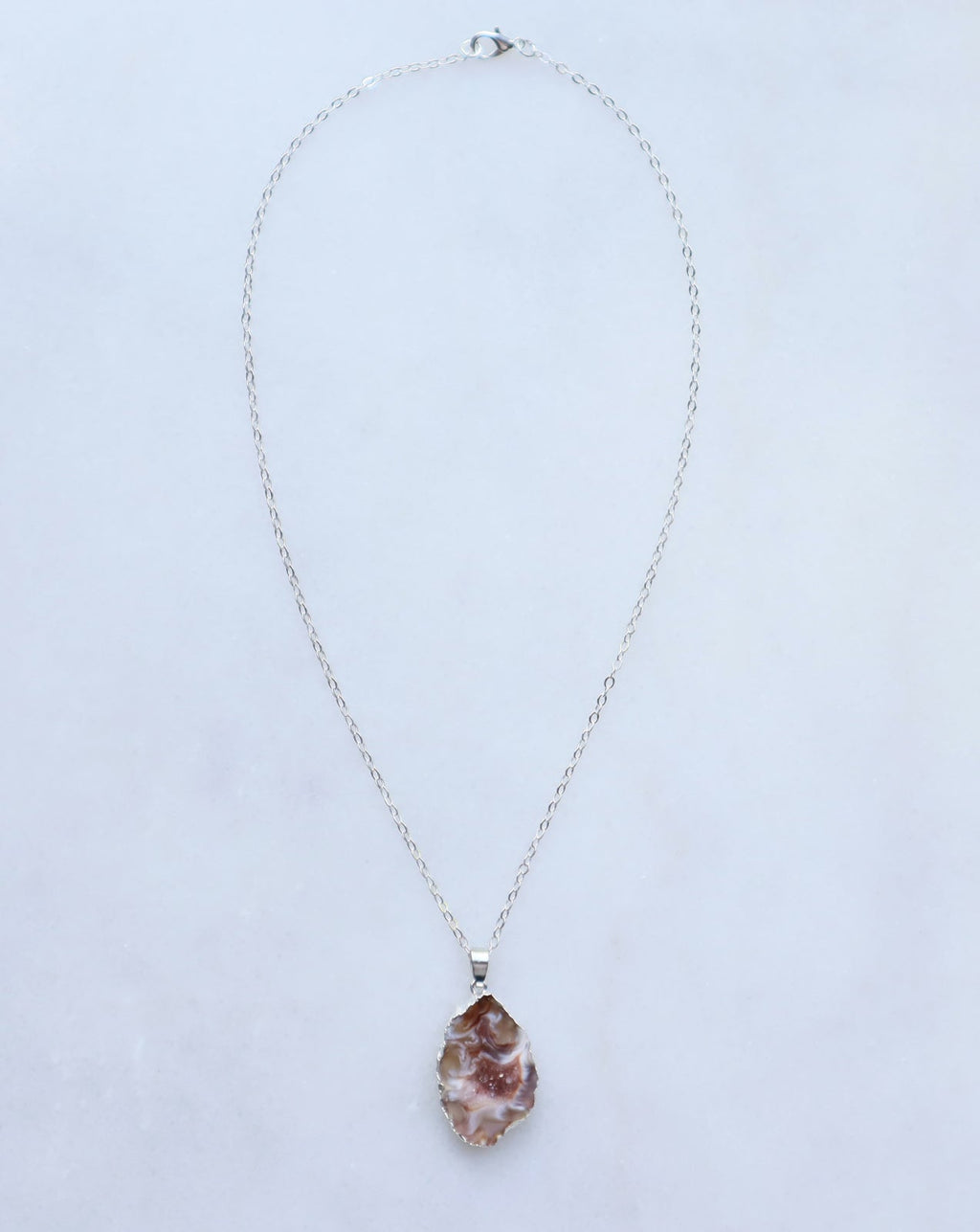 Agate Geode Necklace for Balance & Focus