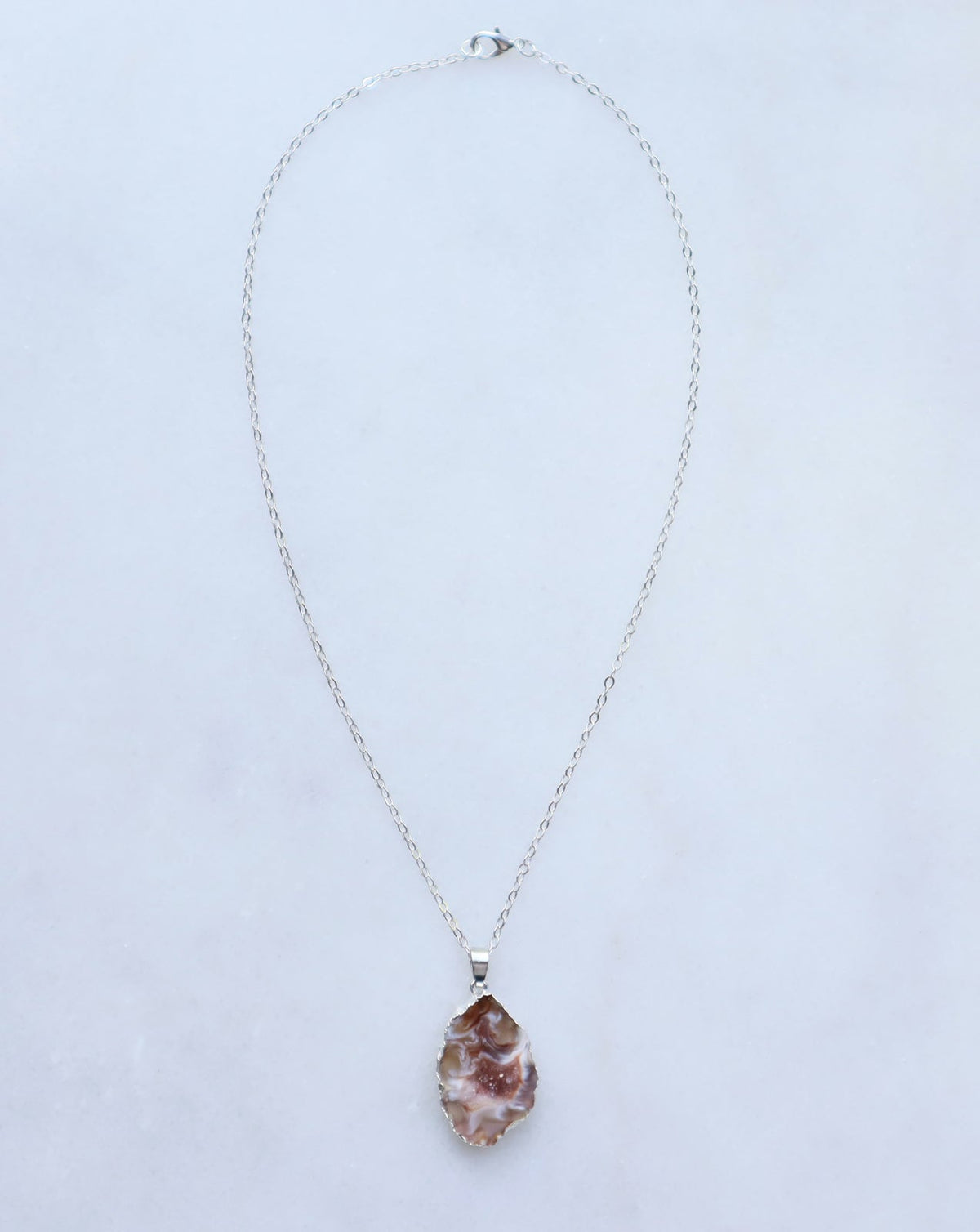 Agate Geode Necklace for Balance & Focus