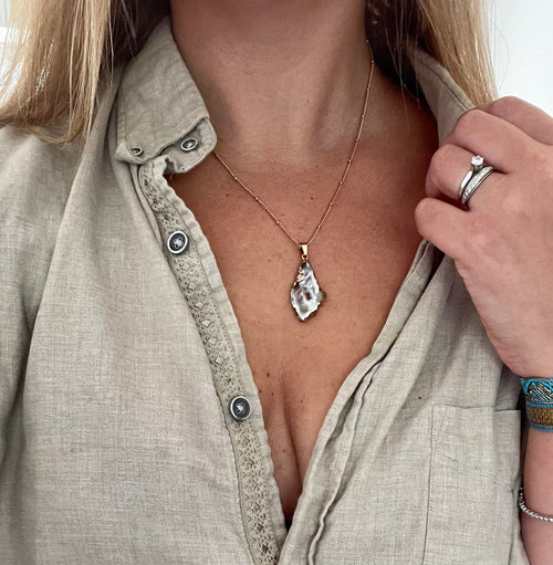 Agaat geode ketting