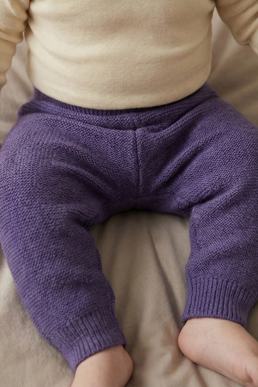 Merinowol gebreid babybroekje – Violet