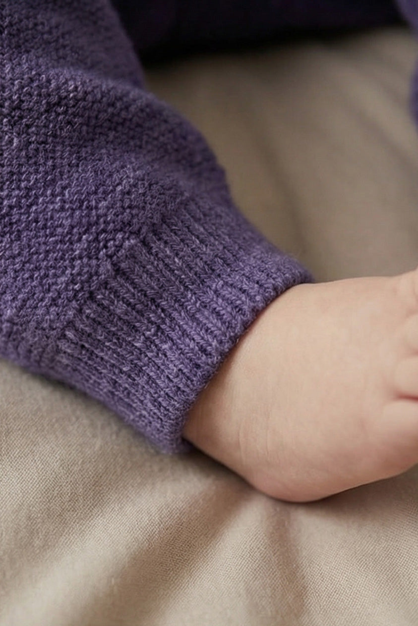 Merinowol gebreid babybroekje – Violet