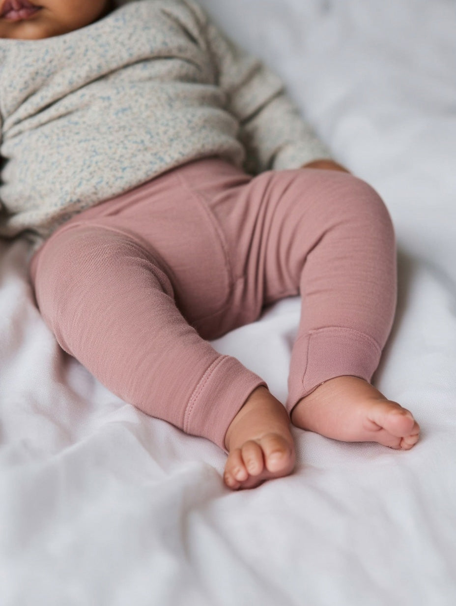 Wollen baby- en kinderbroek – merinowol – Misty Rose