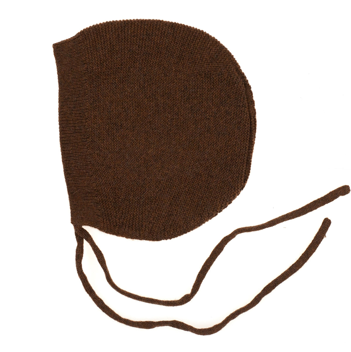 Wollen strikmuts baby gebreid – merinowol – Brunette