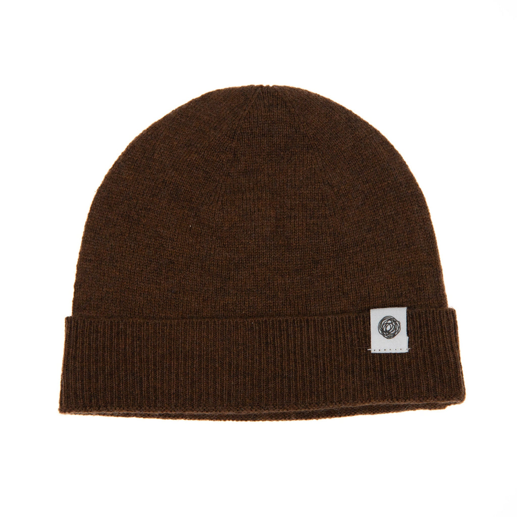 Wollen babymuts gebreid – merinowol – Brunette