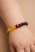Barnsteen armbandje – regenboog – ronde steentjes – 14 cm