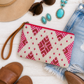 The Bling Barn - Beaded Bag handtas clutch met polsriem Rodeo Rose