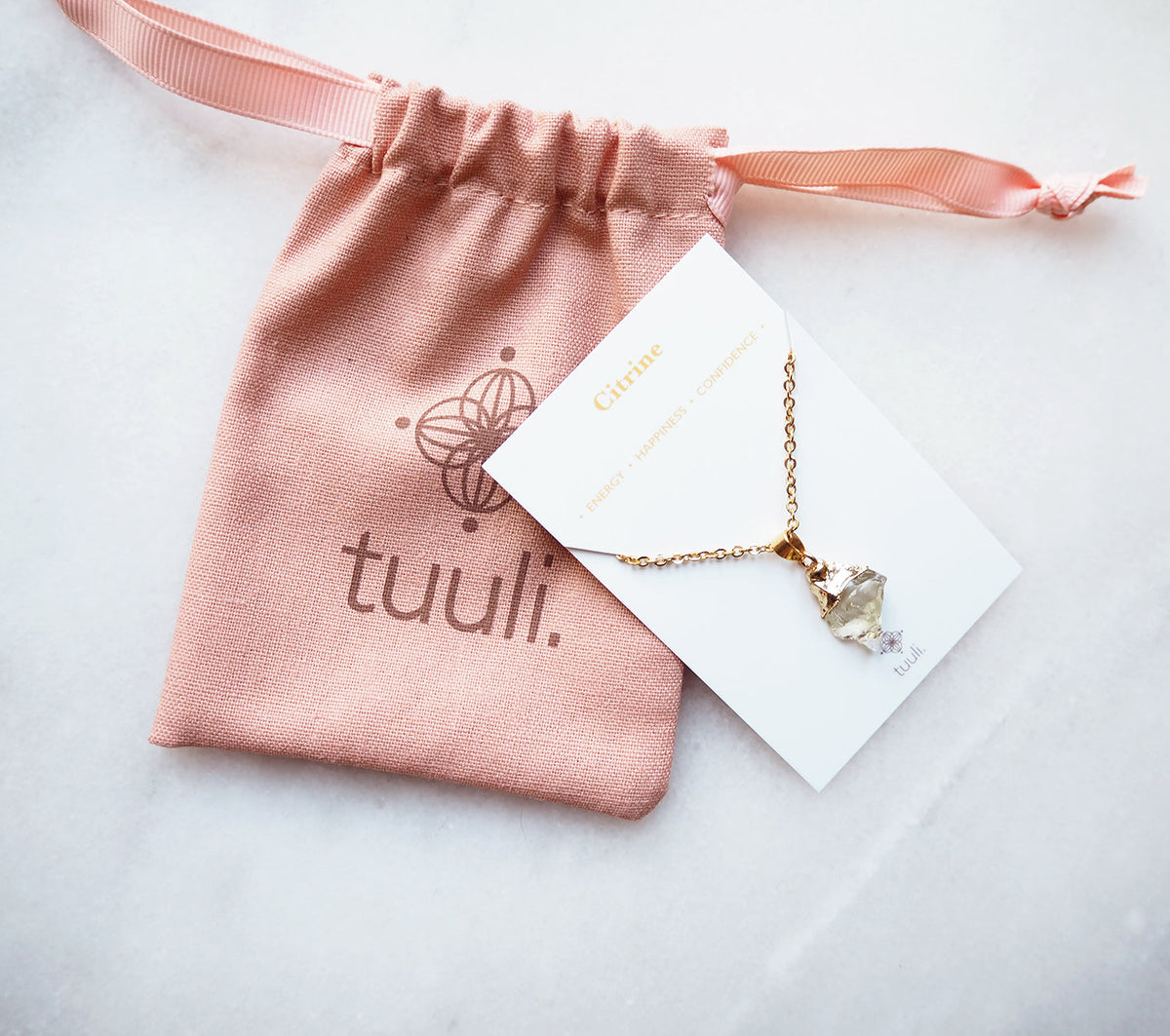 Citrine Necklace for Joy & Money