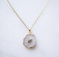 White Druzy Agate Necklace for Clarity & Positivity
