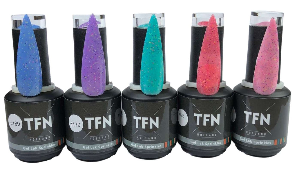 TFN Gellak Sprinkles 172 Hard Roze met Veelkleurige Spikkels