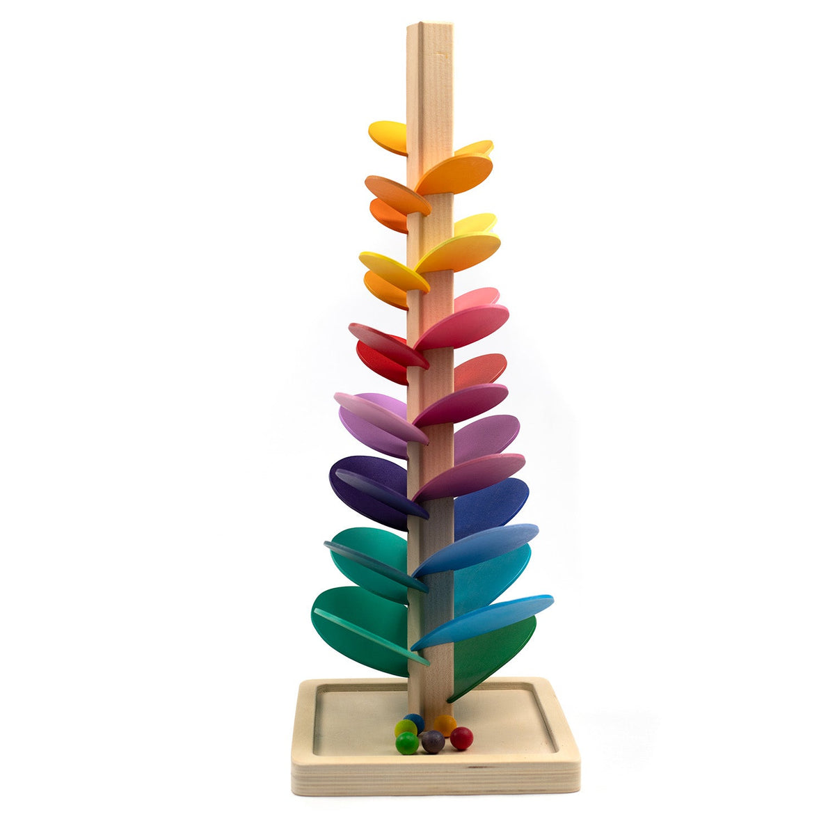 Houten speelgoed – Knikkerbaan boom klein – montessori – open einde speelgoed