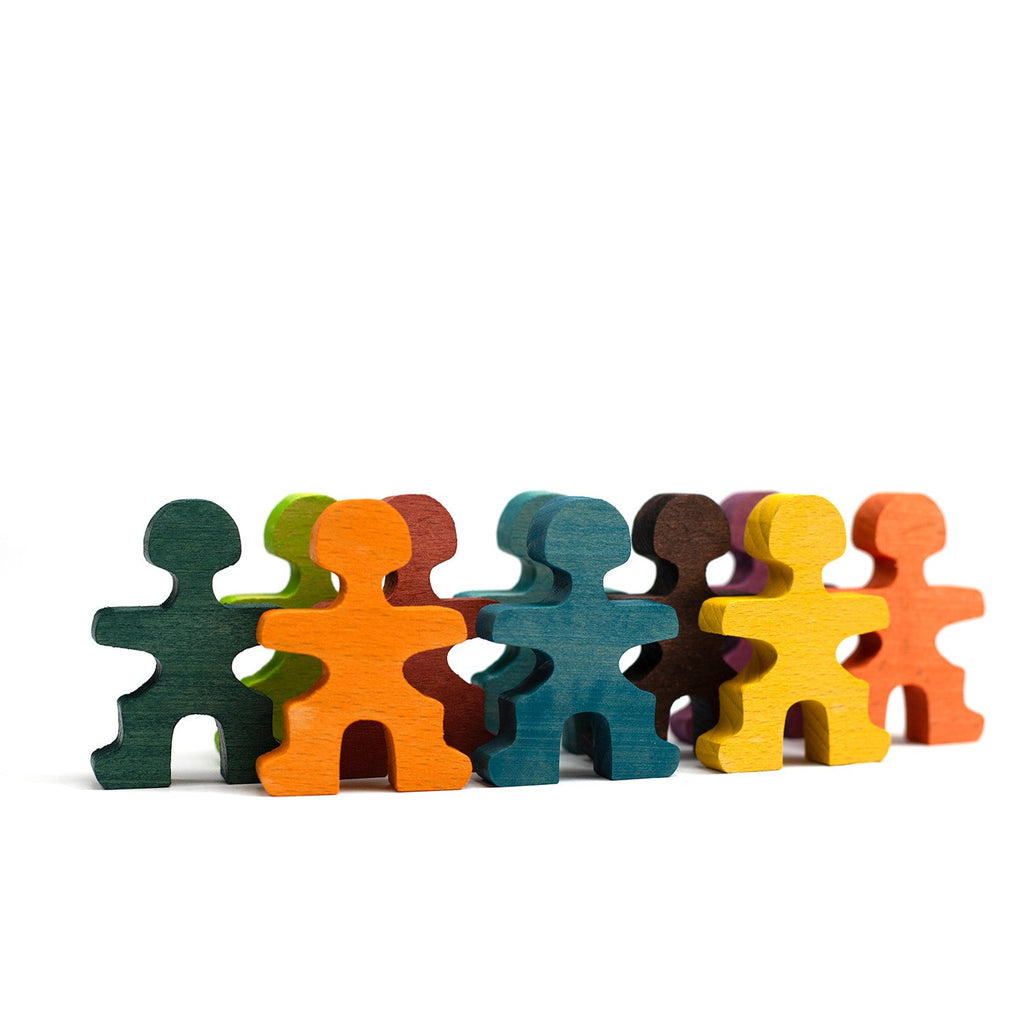 Houten speelgoed – Stapel Poppetjes / acrobaatjes – montessori – open einde speelgoed