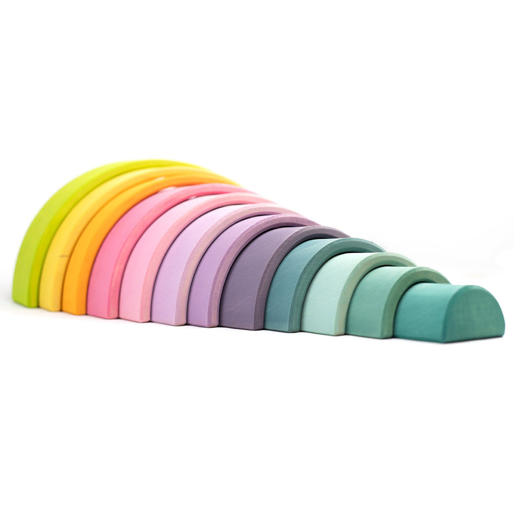 Houten speelgoed stapelaar – Regenboog pastel groot – montessori – open einde speelgoed