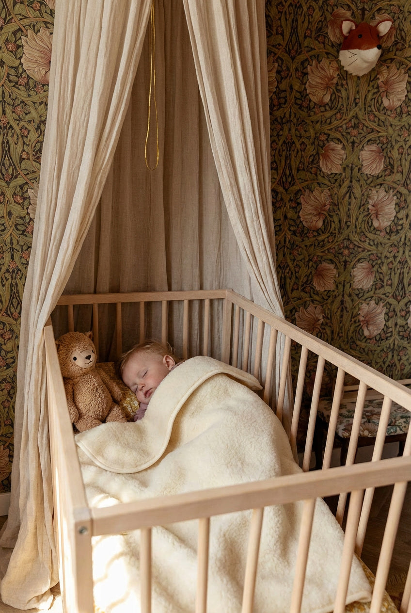 Wollen ledikantdeken 93 × 135 cm – merinowol – Naturel