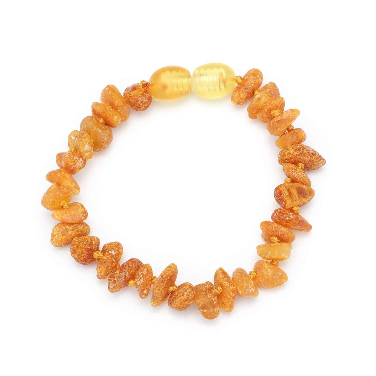 Barnsteen armbandje – chips – ruwe kraaltjes – 14 cm – Citroen