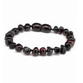 Barnsteen armbandje – ronde kraaltjes – gepolijst – 14 cm – Kers