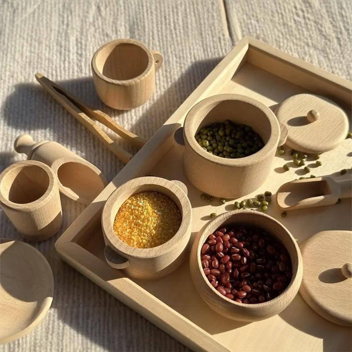 Houten speelgoed – Kookset/eetset – montessori – open einde speelgoed