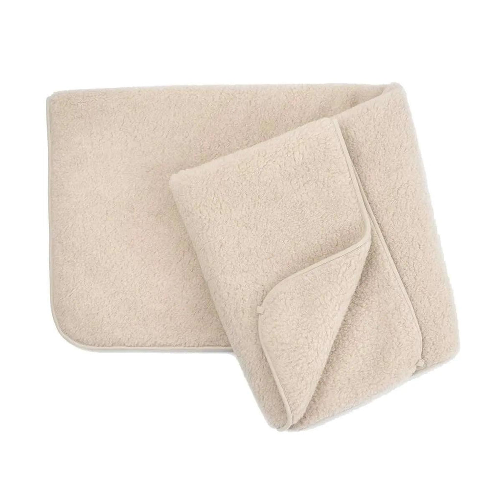 Ledikantdeken merinowol tweelaags – 93 × 135 cm – Amandel