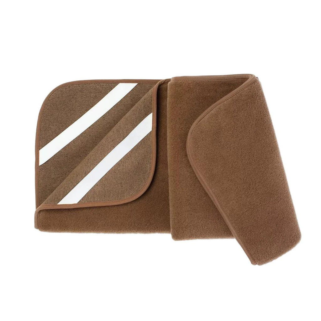 Wollen onderlegger ledikant – kamelenwol / merinowol – 60 × 120 cm – Bruin