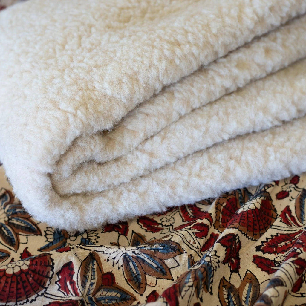 Wollen wiegdeken tweelaags – 75 × 100 cm – merinowol – Amandel