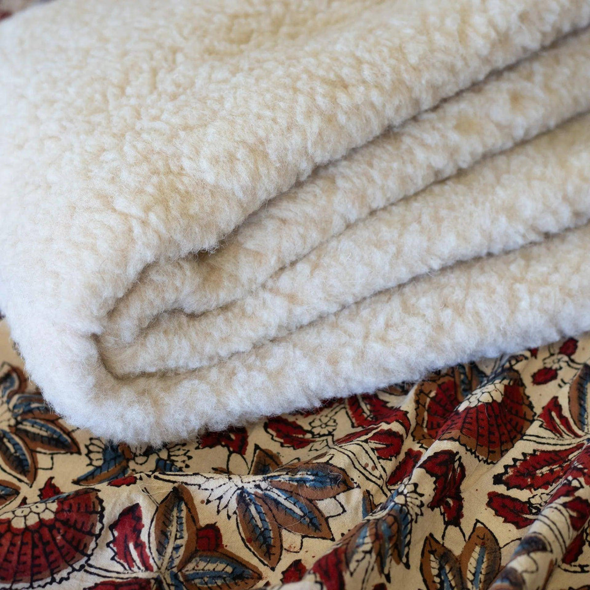 Wollen wiegdeken tweelaags – 75 × 100 cm – merinowol – Amandel