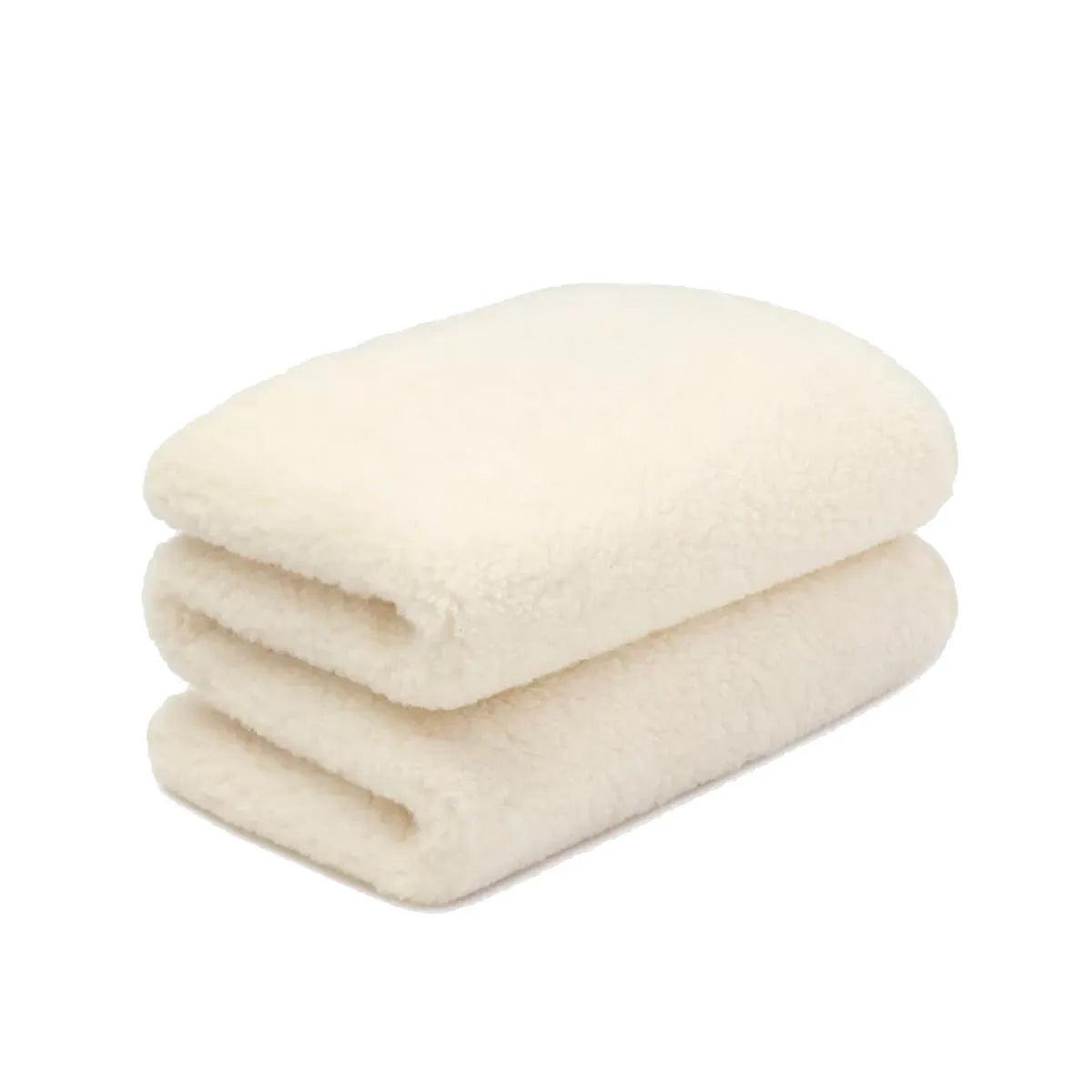 Wollen wiegdeken tweelaags – 75 × 100 cm – merinowol – Naturel