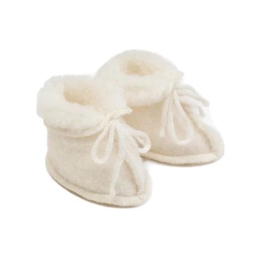 Baby wollen slofjes – Naturel