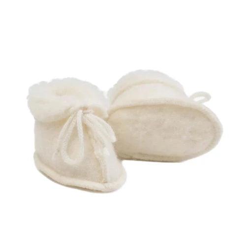 Baby wollen slofjes – Naturel